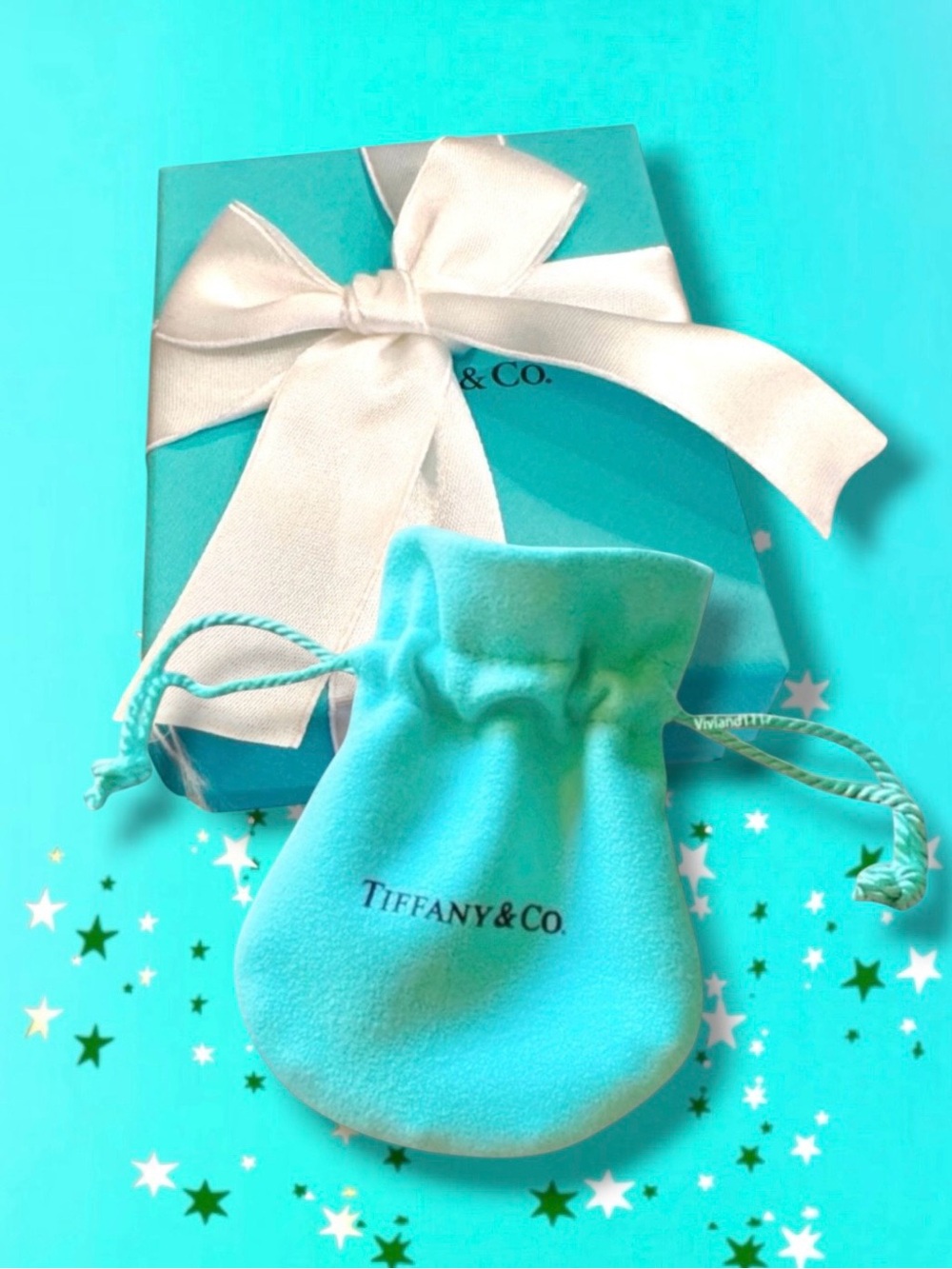 🆕💞TIFFANY & CO. Signature Blue Gift Box + Soft Jewelry Pouch + Ribbon • NWOT